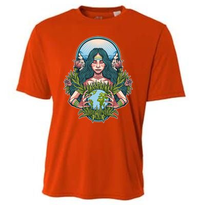 Mother Earth Native American Earth Day Cooling Performance Crew T-Shirt