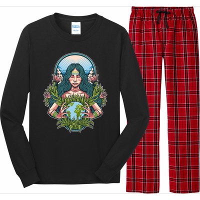 Mother Earth Native American Earth Day Long Sleeve Pajama Set