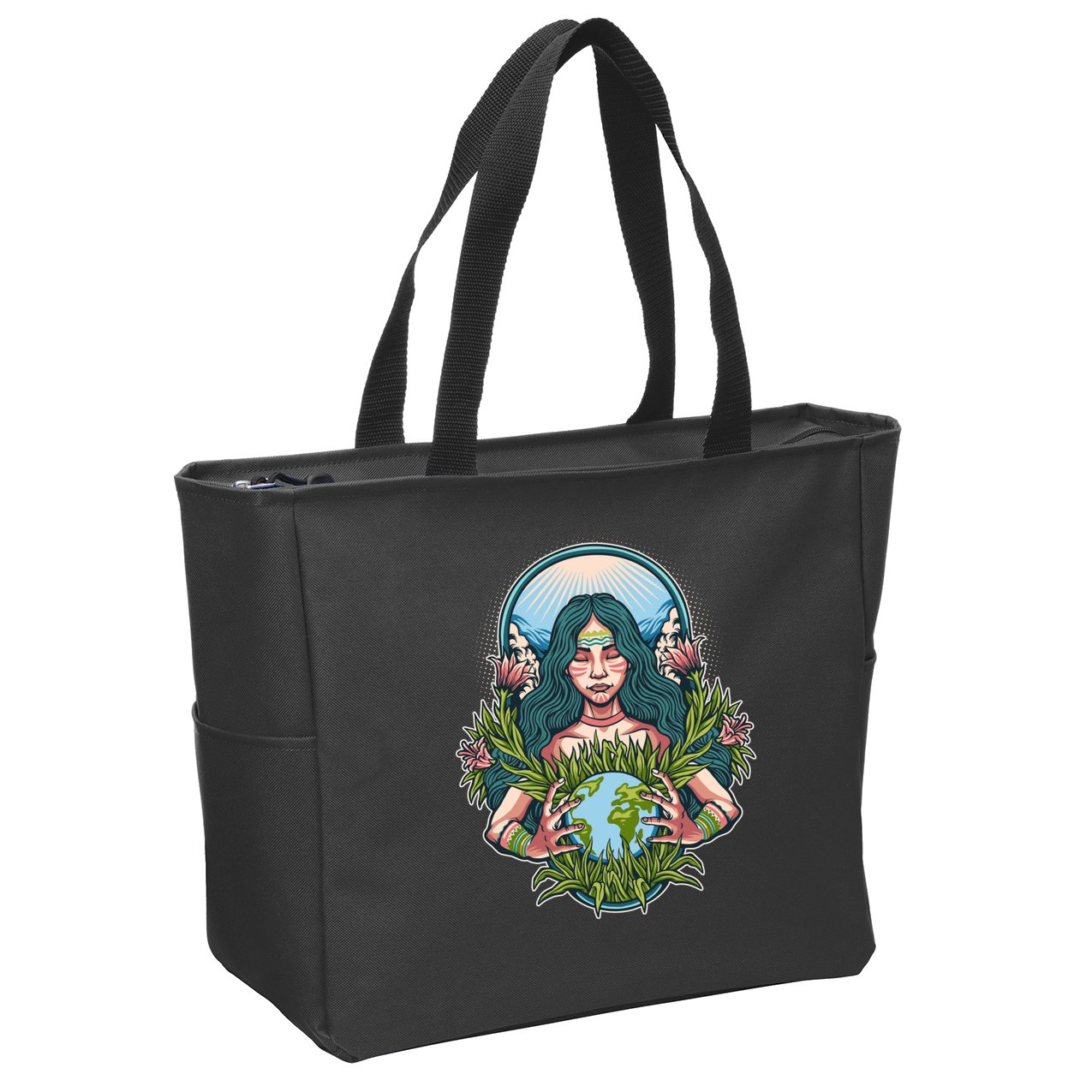 Mother Earth Native American Earth Day Zip Tote Bag