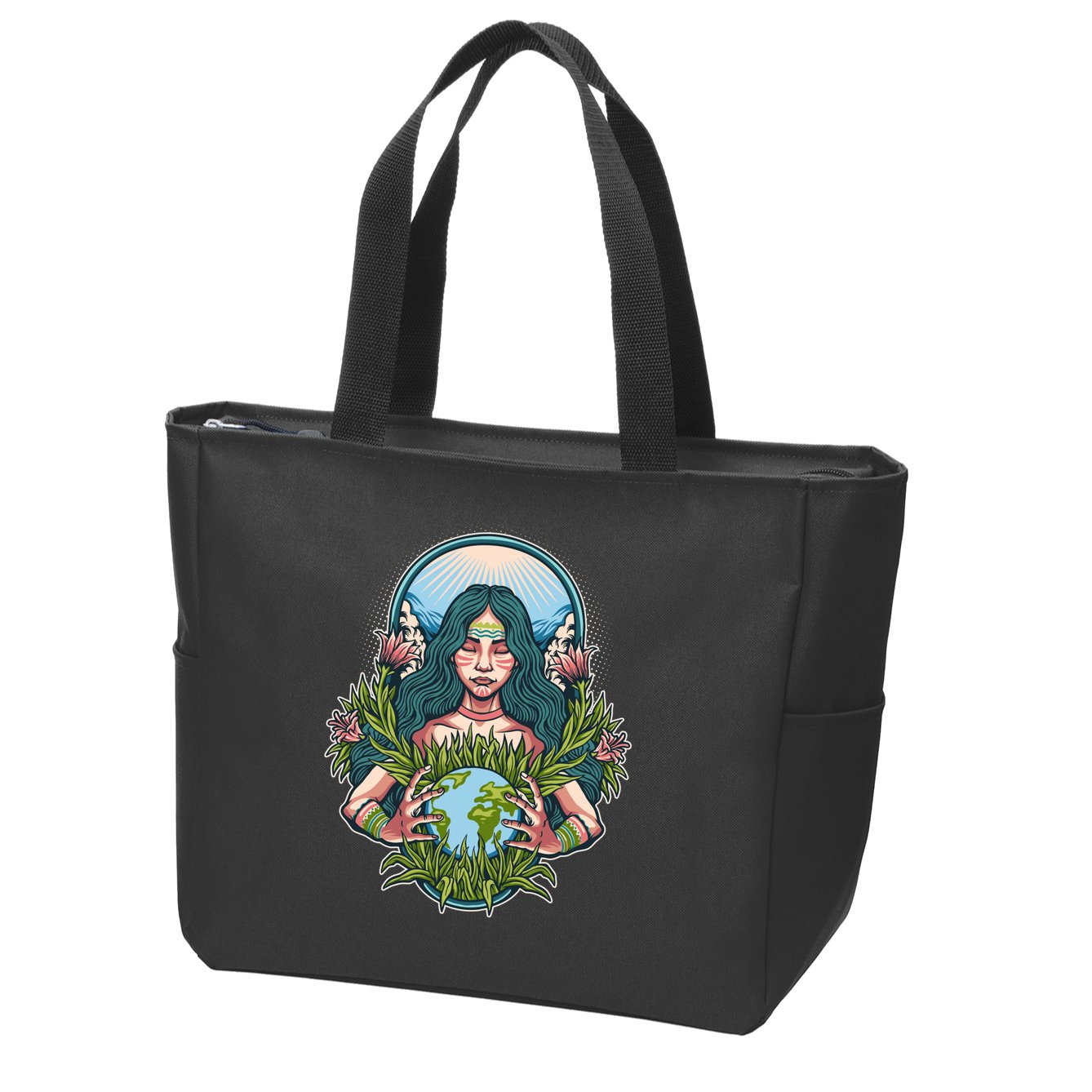 Mother Earth Native American Earth Day Zip Tote Bag