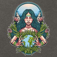 Mother Earth Native American Earth Day Cotton Canvas Backpack