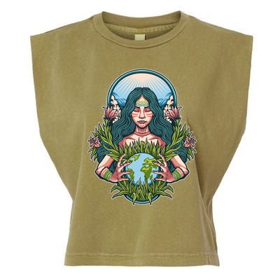 Mother Earth Native American Earth Day Garment-Dyed Women's Muscle Tee