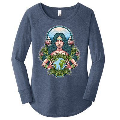 Mother Earth Native American Earth Day Women's Perfect Tri Tunic Long Sleeve Shirt