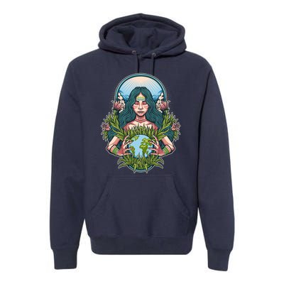 Mother Earth Native American Earth Day Premium Hoodie