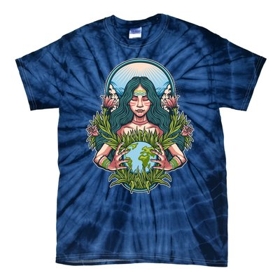 Mother Earth Native American Earth Day Tie-Dye T-Shirt