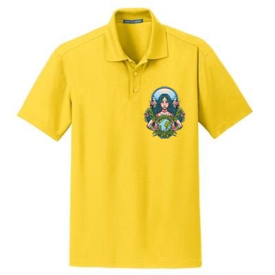 Mother Earth Native American Earth Day Dry Zone Grid Polo