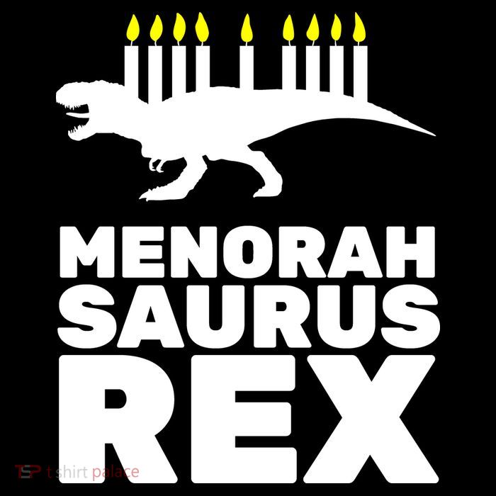 Menorah Saurus Rex Button