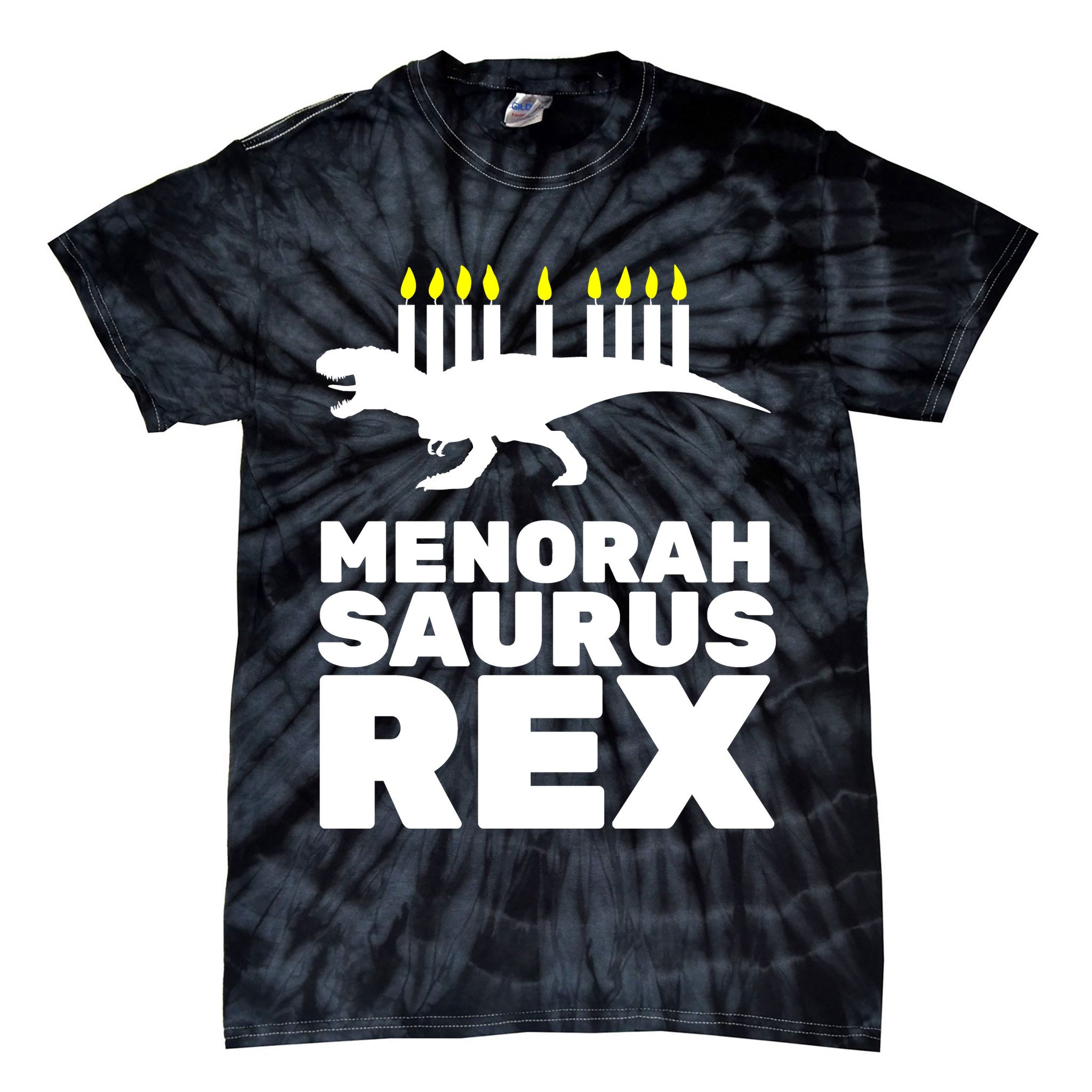 Menorah Saurus Rex Tie-Dye T-Shirt