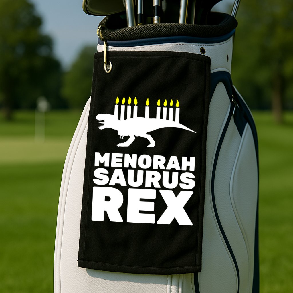 Menorah Saurus Rex Golf Towel