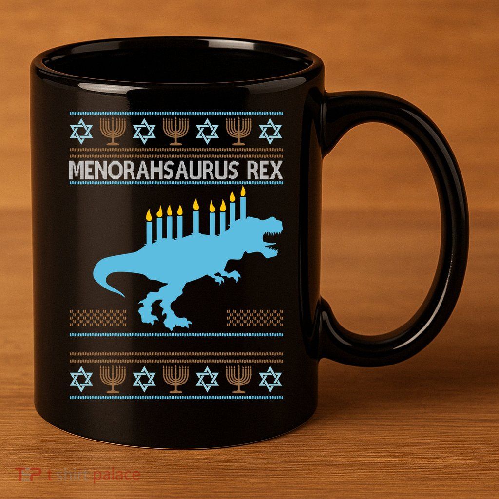 Menorahsaurus Rex 11oz C Handle Ceramic Mug