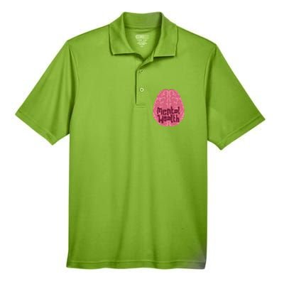 Mental Health Awareness Brain Men's Origin Performance Pique Polo