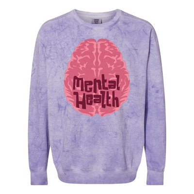 Mental Health Awareness Brain Colorblast Crewneck Sweatshirt