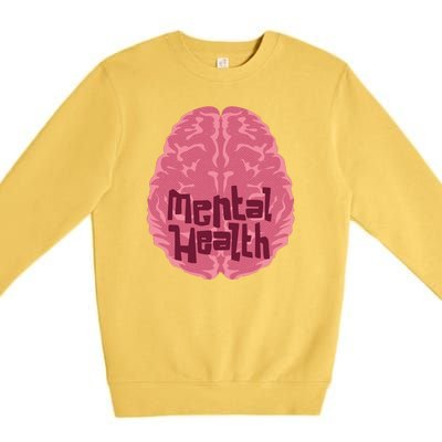 Mental Health Awareness Brain Premium Crewneck Sweatshirt