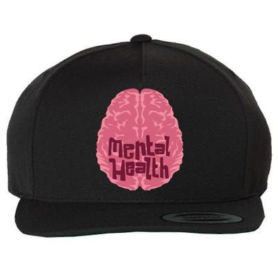 Mental Health Awareness Brain Wool Snapback Cap