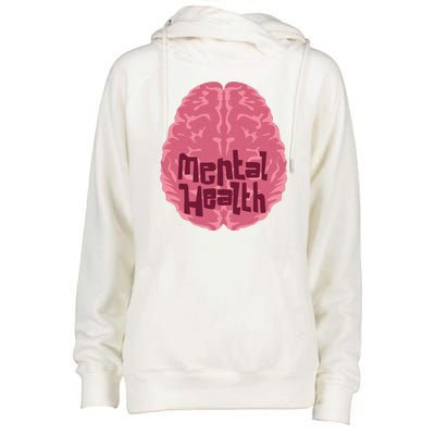 Mental Health Awareness Brain Womens Funnel Neck Pullover Hood