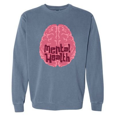 Mental Health Awareness Brain Garment-Dyed Sweatshirt