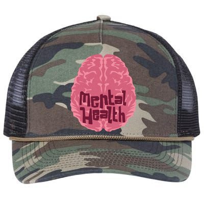 Mental Health Awareness Brain Retro Rope Trucker Hat Cap