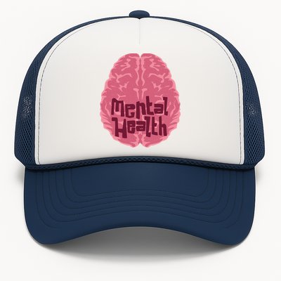 Mental Health Awareness Brain Trucker Hat