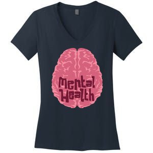 Mental Health Awareness Brain Women's V-Neck T-Shirt