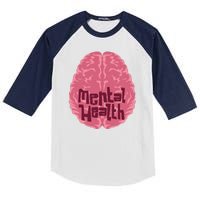 Mental Health Awareness Brain Kids Colorblock Raglan Jersey