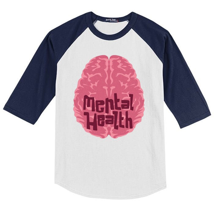 Mental Health Awareness Brain Kids Colorblock Raglan Jersey