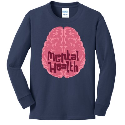 Mental Health Awareness Brain Kids Long Sleeve Shirt