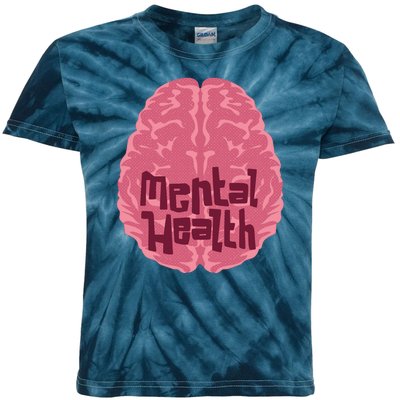 Mental Health Awareness Brain Kids Tie-Dye T-Shirt