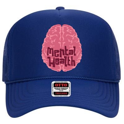 Mental Health Awareness Brain High Crown Mesh Back Trucker Hat