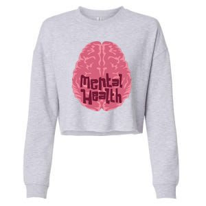 Mental Health Awareness Brain Cropped Pullover Crew