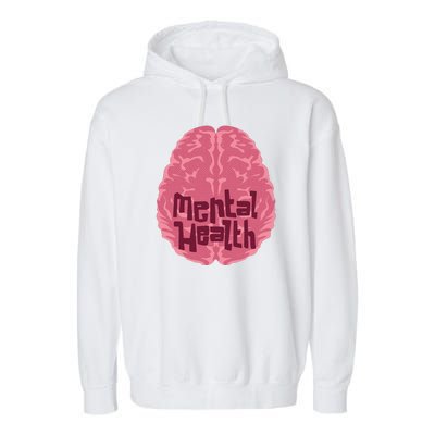 Mental Health Awareness Brain Garment-Dyed Fleece Hoodie