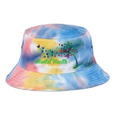 Mental Health Awareness Butterfly Tree Tie Dye Newport Bucket Hat