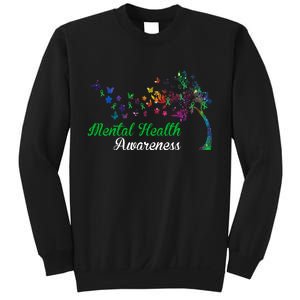 Mental Health Awareness Butterfly Tree Sweatshirt