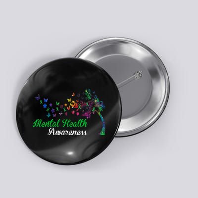 Mental Health Awareness Butterfly Tree Button