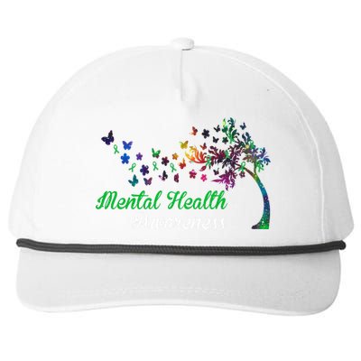 Mental Health Awareness Butterfly Tree Snapback Five-Panel Rope Hat