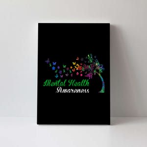 Mental Health Awareness Butterfly Tree Canvas