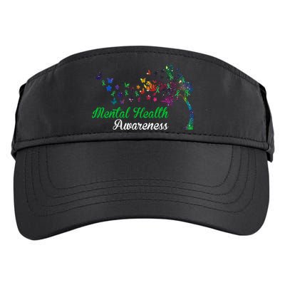 Mental Health Awareness Butterfly Tree Adult Drive Performance Visor