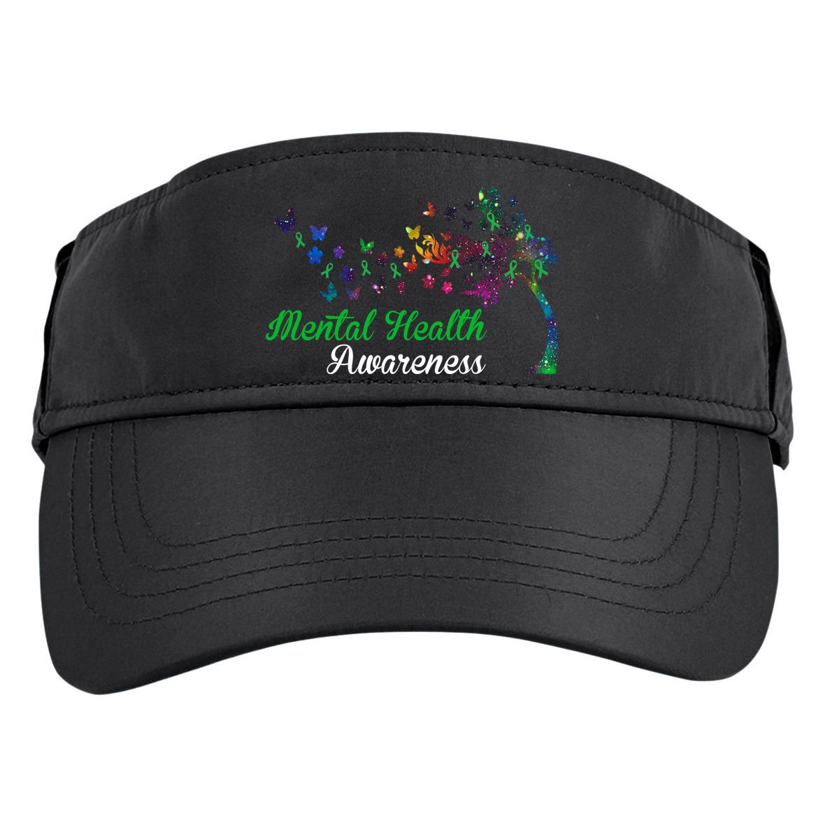 Mental Health Awareness Butterfly Tree Adult Drive Performance Visor