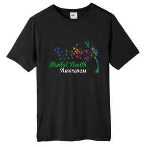 Mental Health Awareness Butterfly Tree Tall Fusion ChromaSoft Performance T-Shirt