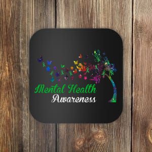 Mental Health Awareness Butterfly Tree Coaster