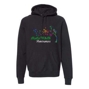 Mental Health Awareness Butterfly Tree Premium Hoodie