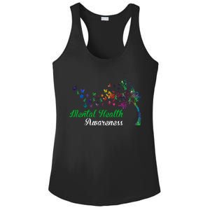 Mental Health Awareness Butterfly Tree Ladies PosiCharge Competitor Racerback Tank