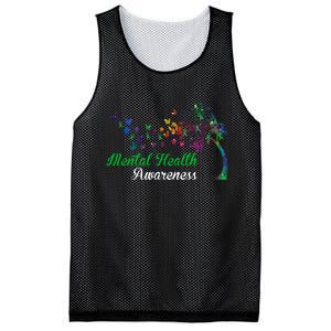 Mental Health Awareness Butterfly Tree Mesh Reversible Basketball Jersey Tank