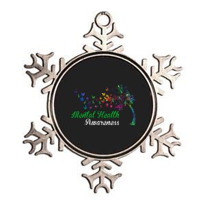 Mental Health Awareness Butterfly Tree Metallic Star Ornament