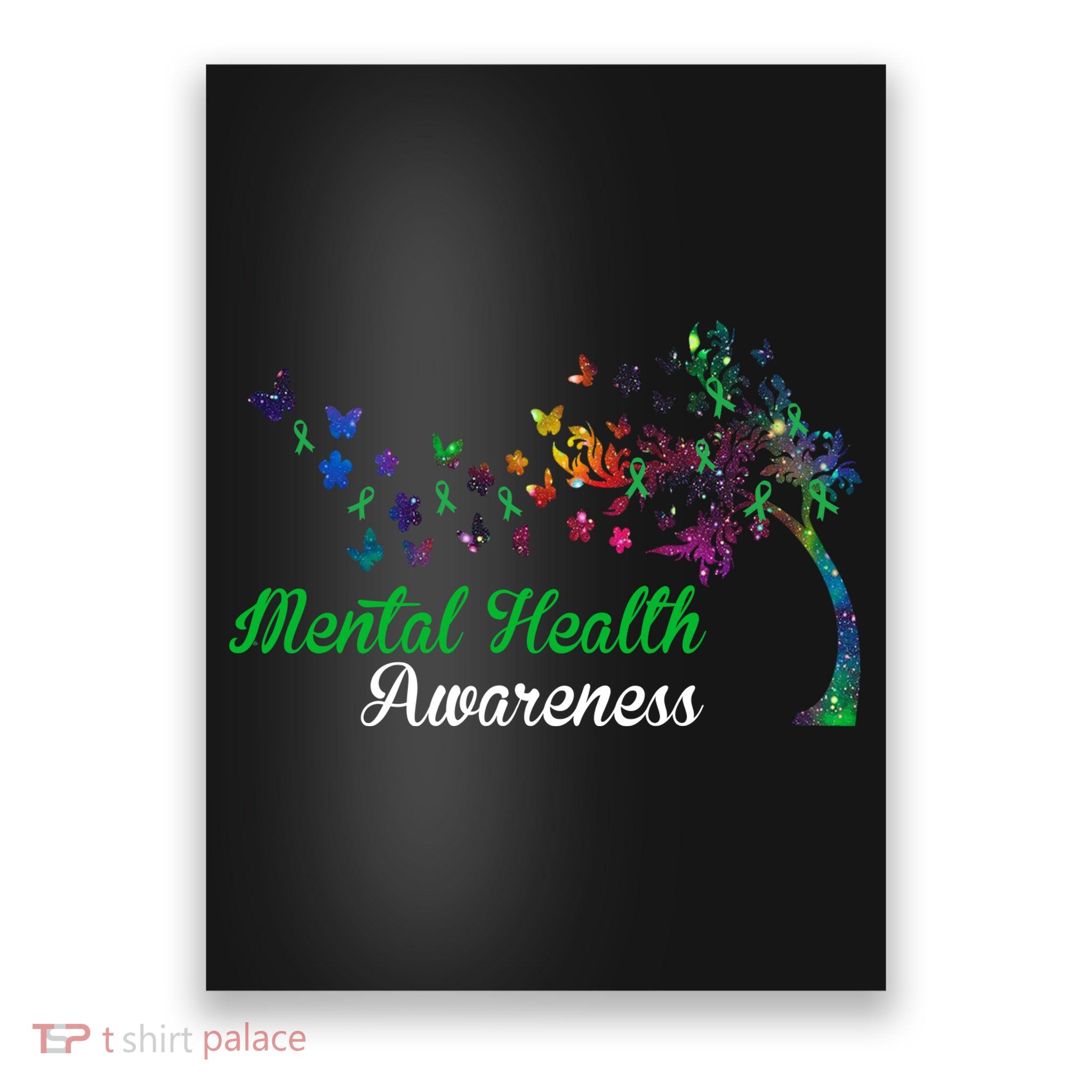 Mental Health Awareness Butterfly Tree Poster