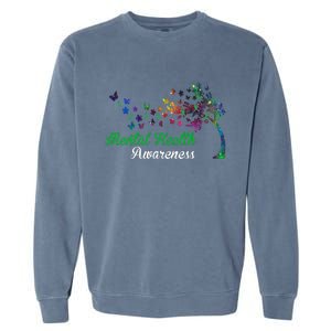 Mental Health Awareness Butterfly Tree Garment-Dyed Sweatshirt