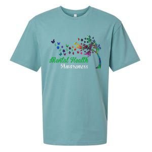 Mental Health Awareness Butterfly Tree Sueded Cloud Jersey T-Shirt