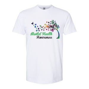 Mental Health Awareness Butterfly Tree Softstyle CVC T-Shirt