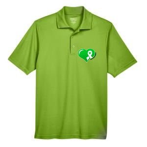 Mental Health Awareness Heart Men's Origin Performance Pique Polo