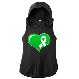 Mental Health Awareness Heart Ladies PosiCharge Tri-Blend Wicking Draft Hoodie Tank