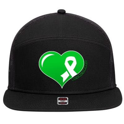 Mental Health Awareness Heart 7 Panel Mesh Trucker Snapback Hat